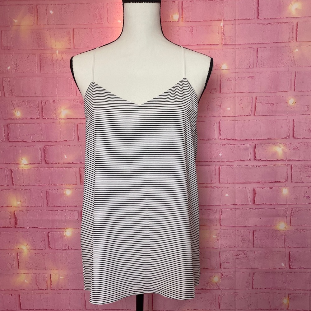 Express Black & White Lined Casual Cami Top Women